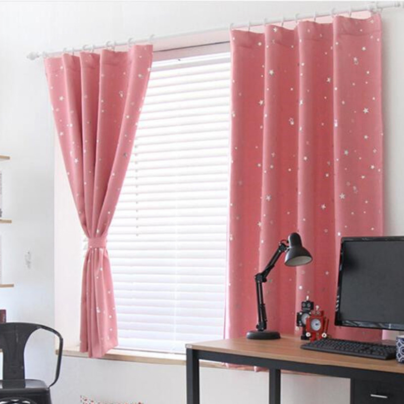 Modern Minimalist Star Pattern Hot-Stamped Printed Curtain
