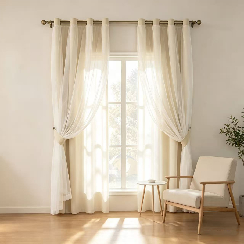 Sheer Grommet Ivory Double-Layer High-Precision Curtain